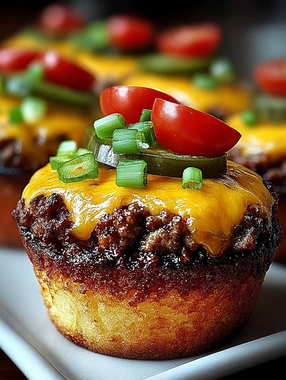 Einfaches Rezept leckere Cheeseburger Muffins backen image 2