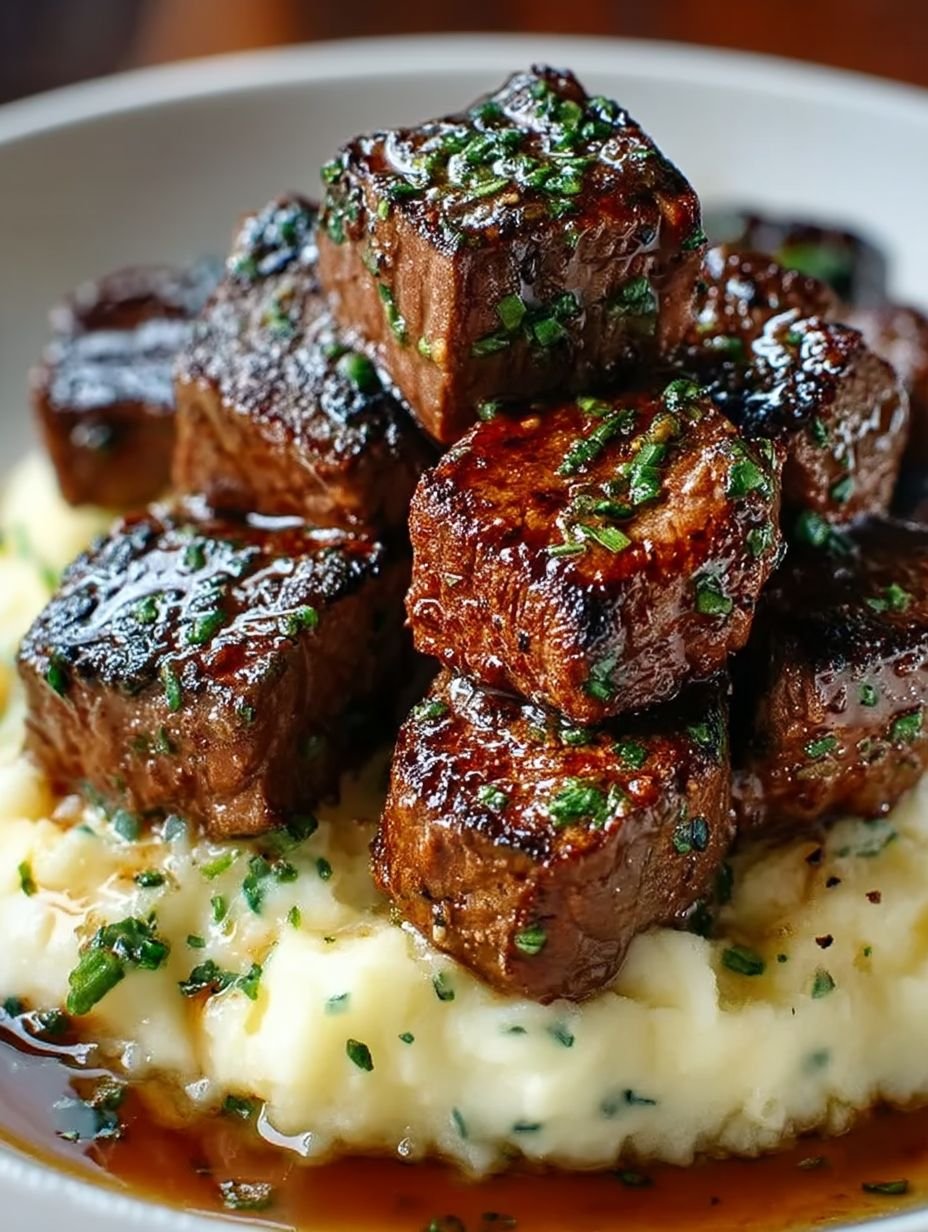Genießen Sie: Knoblauchbutter-Rinderbissen mit Kartoffelpüree image 2