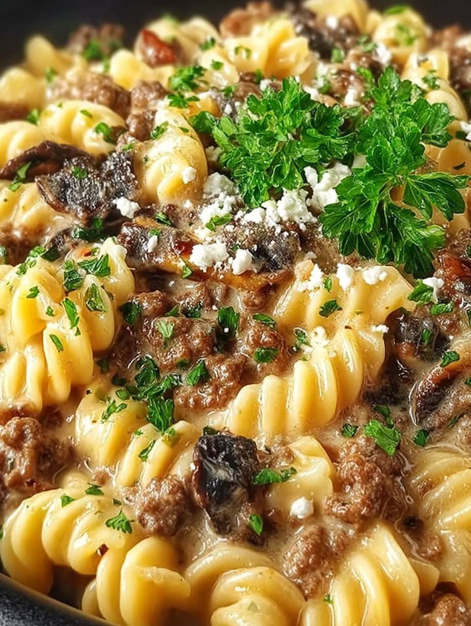 Cremige Nudel-Hackfleisch-Pfanne mit Feta: Blitzgericht für den Feierabend image 2