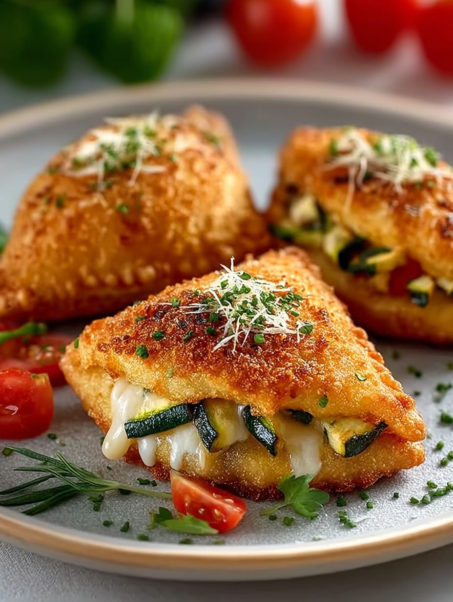 Knusprige Zucchini Frischkäse Taschen image 2