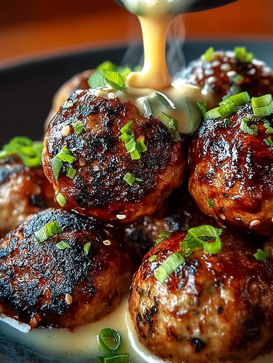 Korean BBQ Meatballs with Spicy Mayo Dip image 2