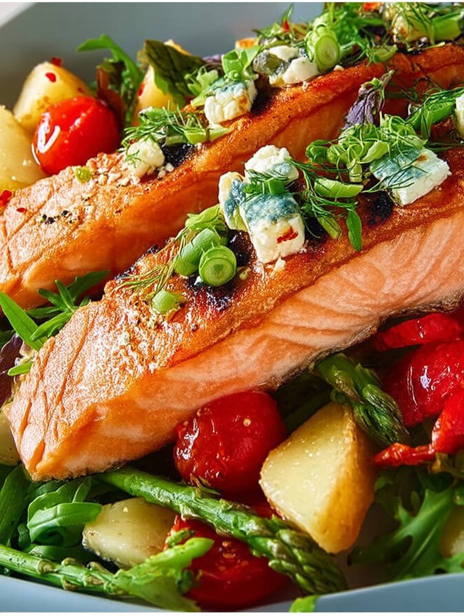 Low-Carb-Lachs mit mediterranem Ofengemüse und Feta image 2