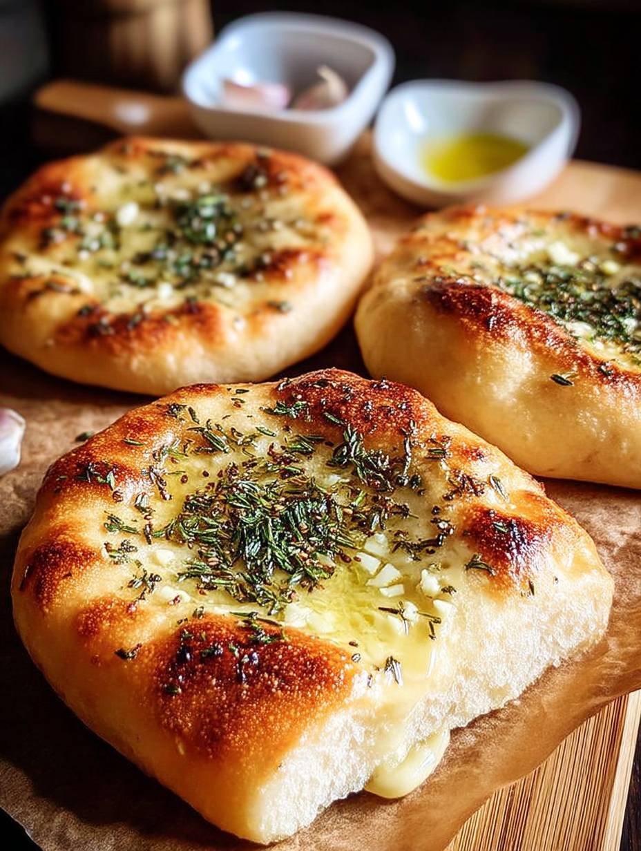 Pizzabrot mit Knoblauch Kraeutern image 2