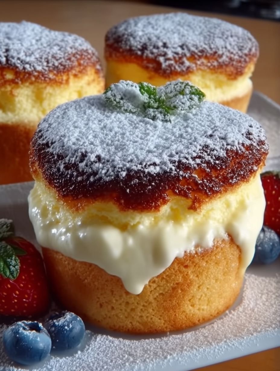Quarkmuffins mit Vanillepudding image 2