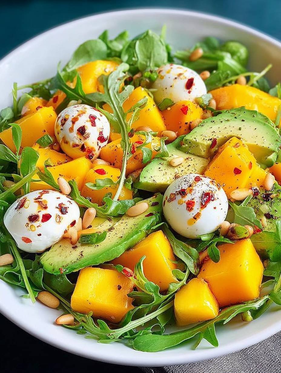 Rucola Mango Salat mit Pinienkernen image 2