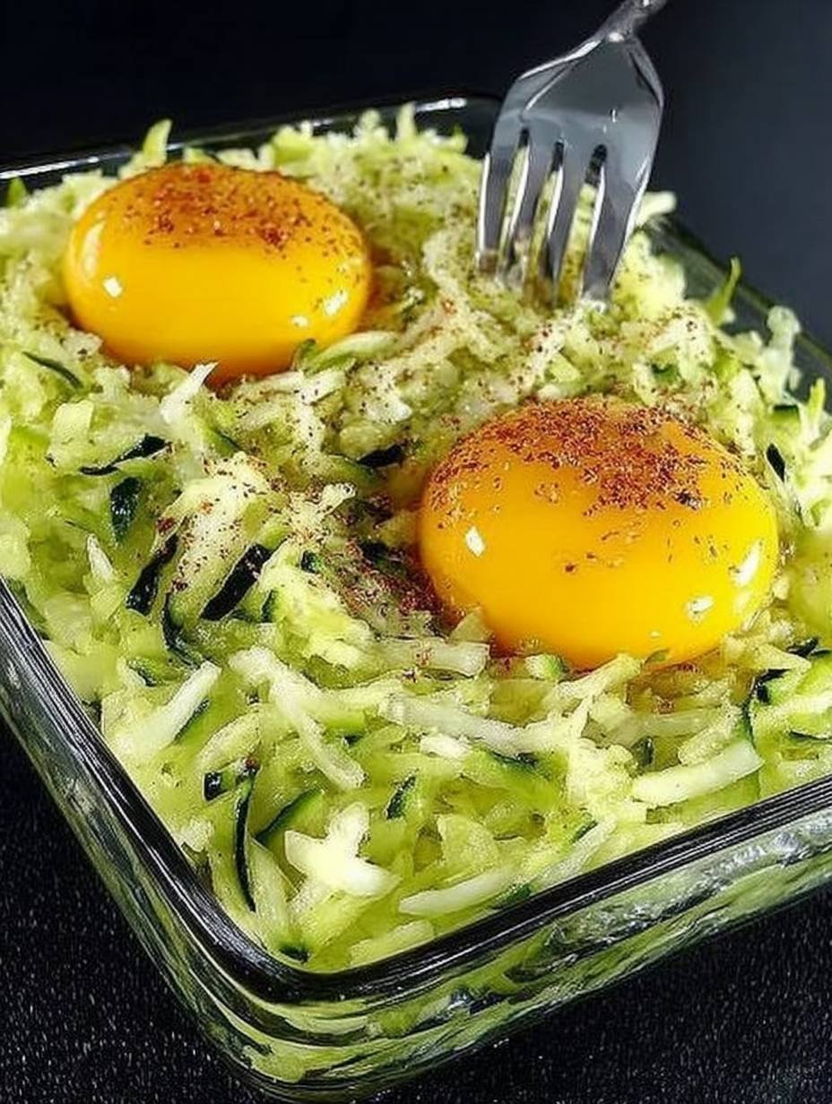 Zucchini und zwei Eier, köstliches Mittagessen mit 3 Zutaten image 2