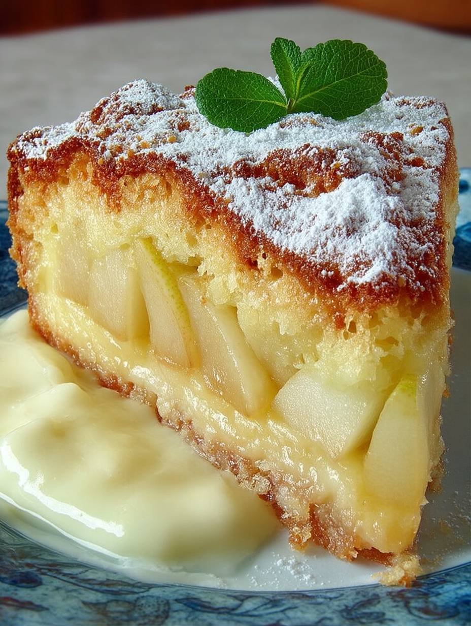 Birnenkuchen mit Vanilleguss image 2