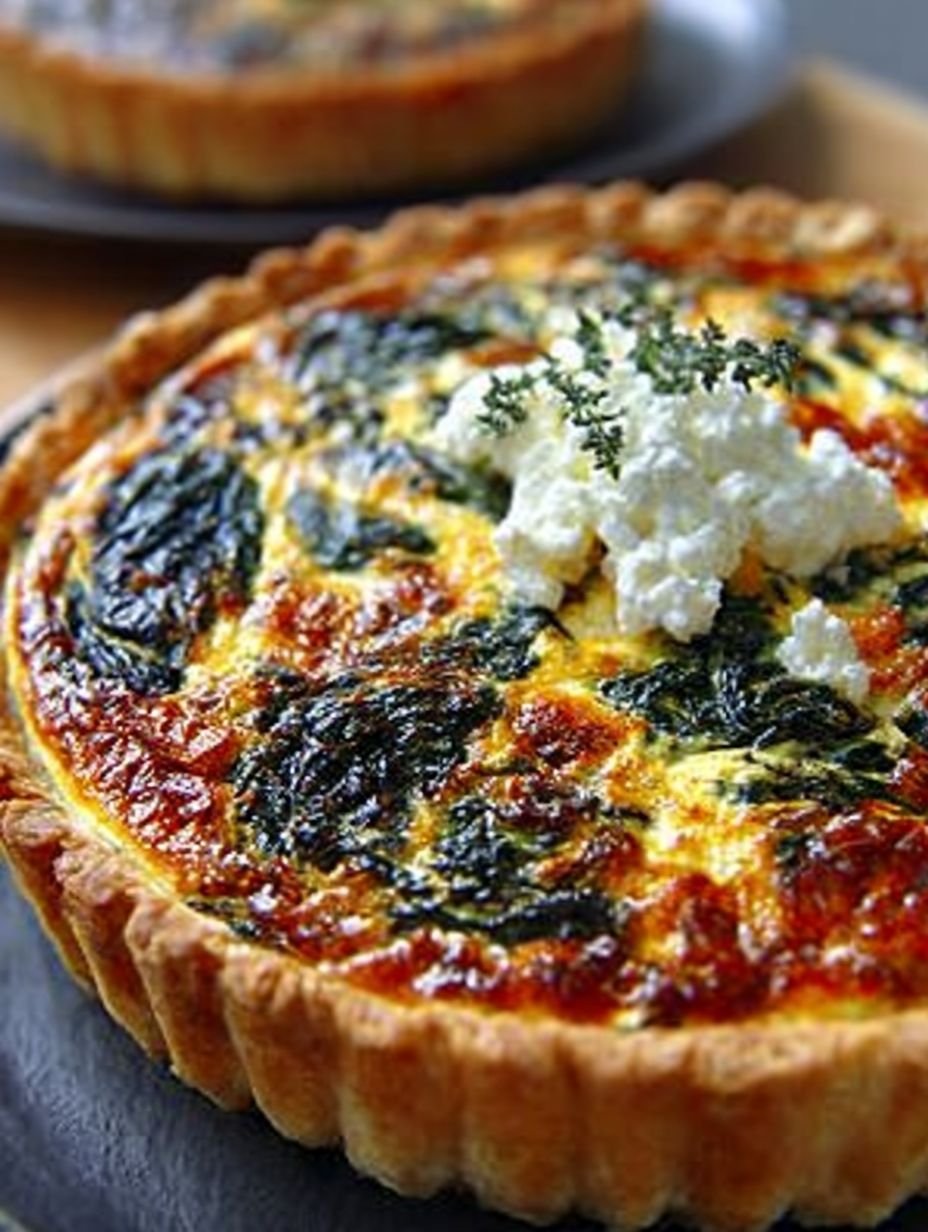 Einfaches Rezept für Hüttenkäse Spinat Quiche image 2
