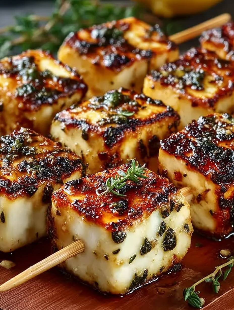 Gegrillte Halloumi-Spieße mit Zitrone und Thymian image 2