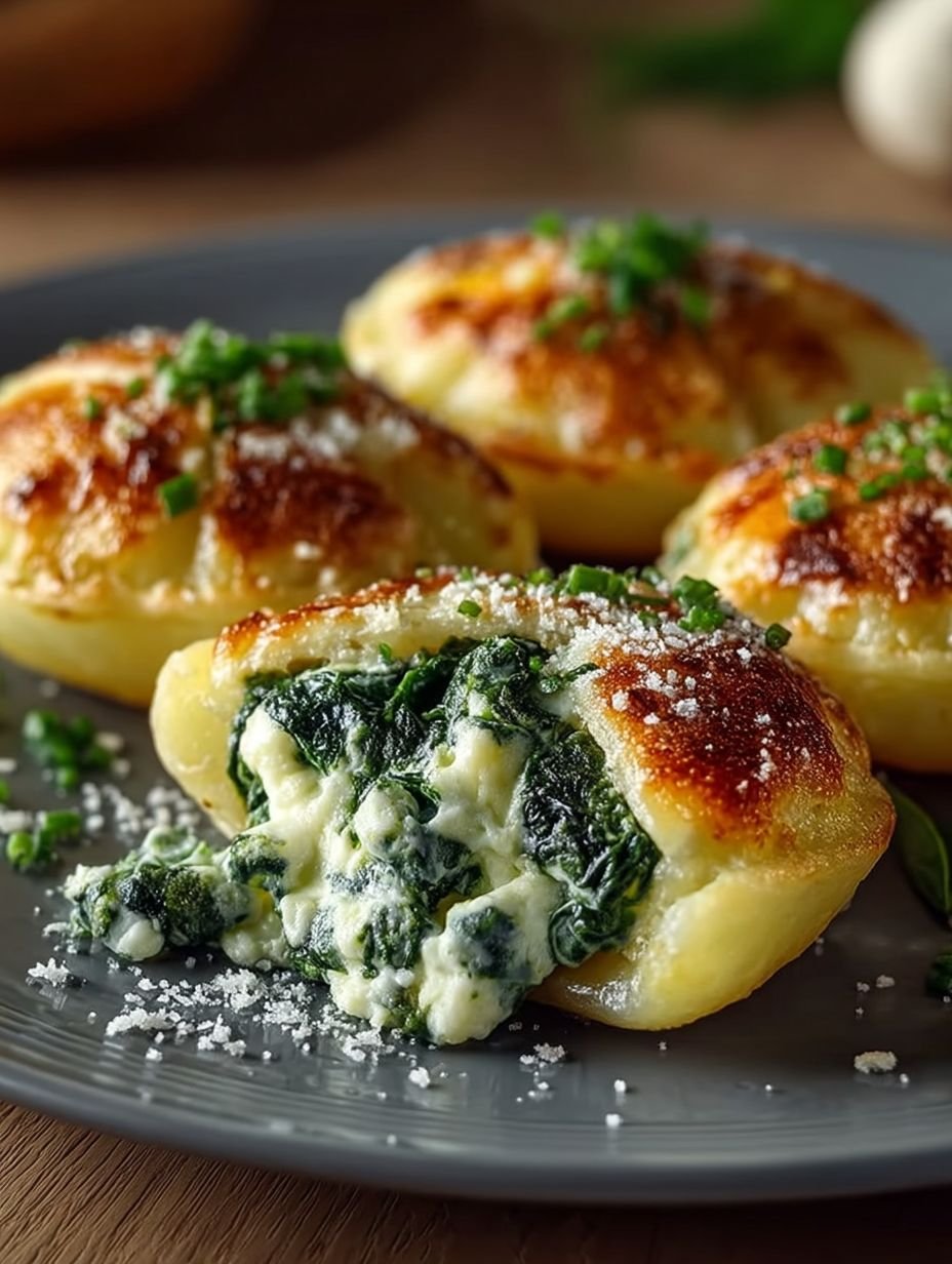 Kartoffeltaschen mit Frischkäse-Spinatfüllung image 2