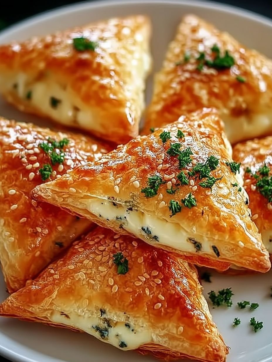 Knusprige Käsedreiecke mit Knoblauch-Kräuterfüllung: Einfach & Lecker! image 2