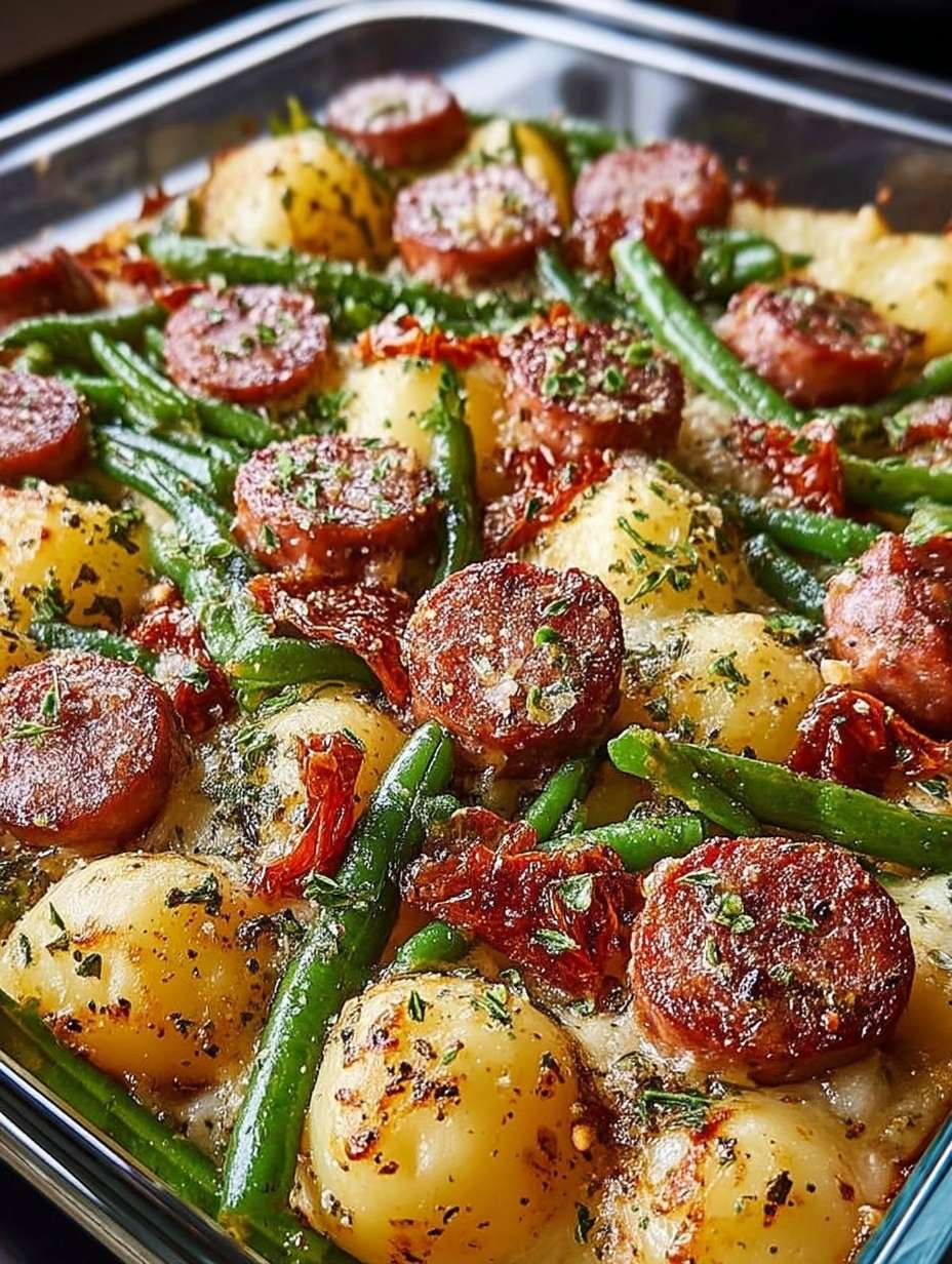 Köstlicher Wurst Bohnen Kartoffel Auflauf image 2