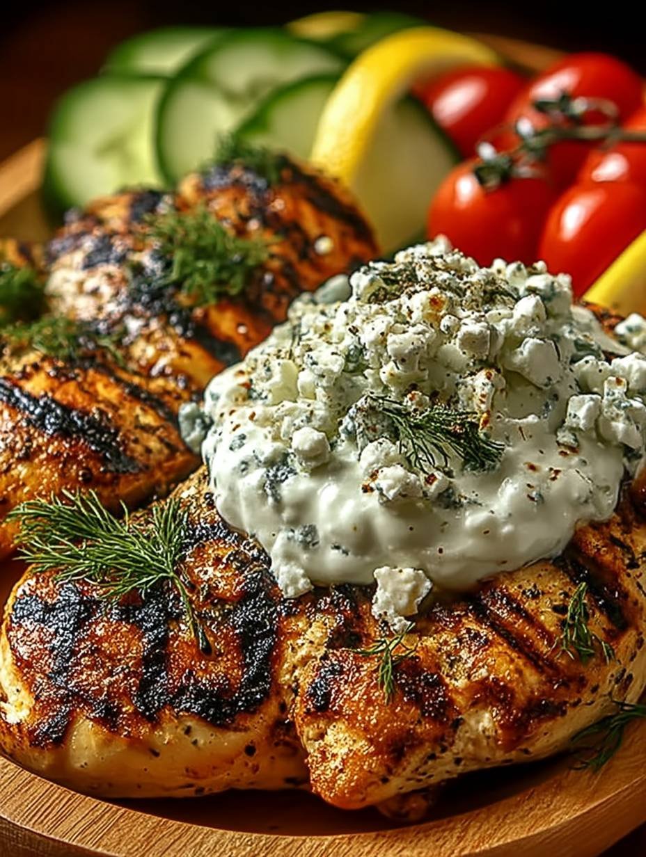Köstliches Gegrilltes Griechisches Hähnchen mit Feta-Creme image 2