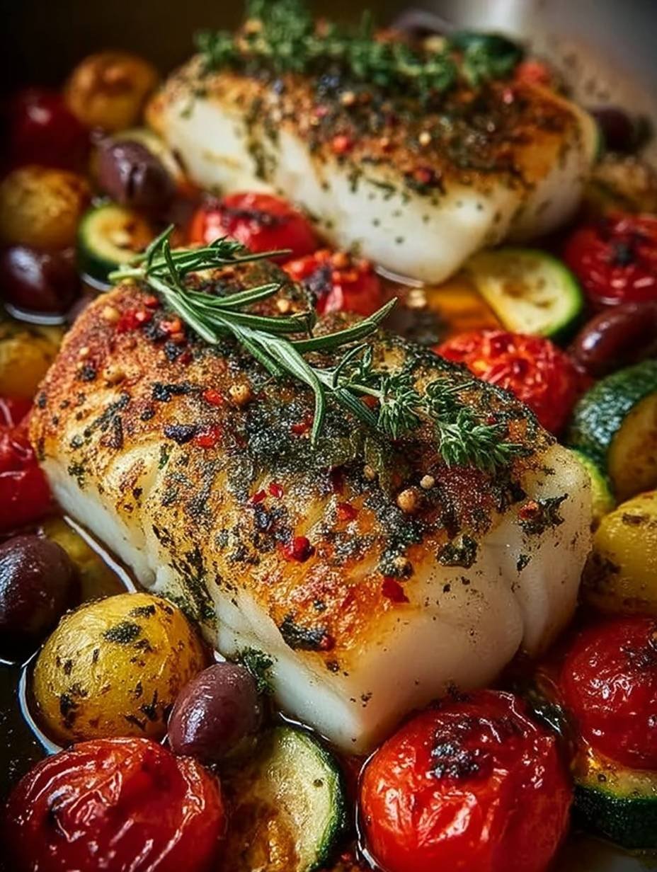 Mediterrane Gebackene Fischfilets mit Gemüse image 2