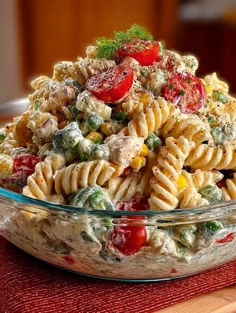 Nudelsalat mit Joghurt Soße, ich werde nie müde diesen zu essen! image 2