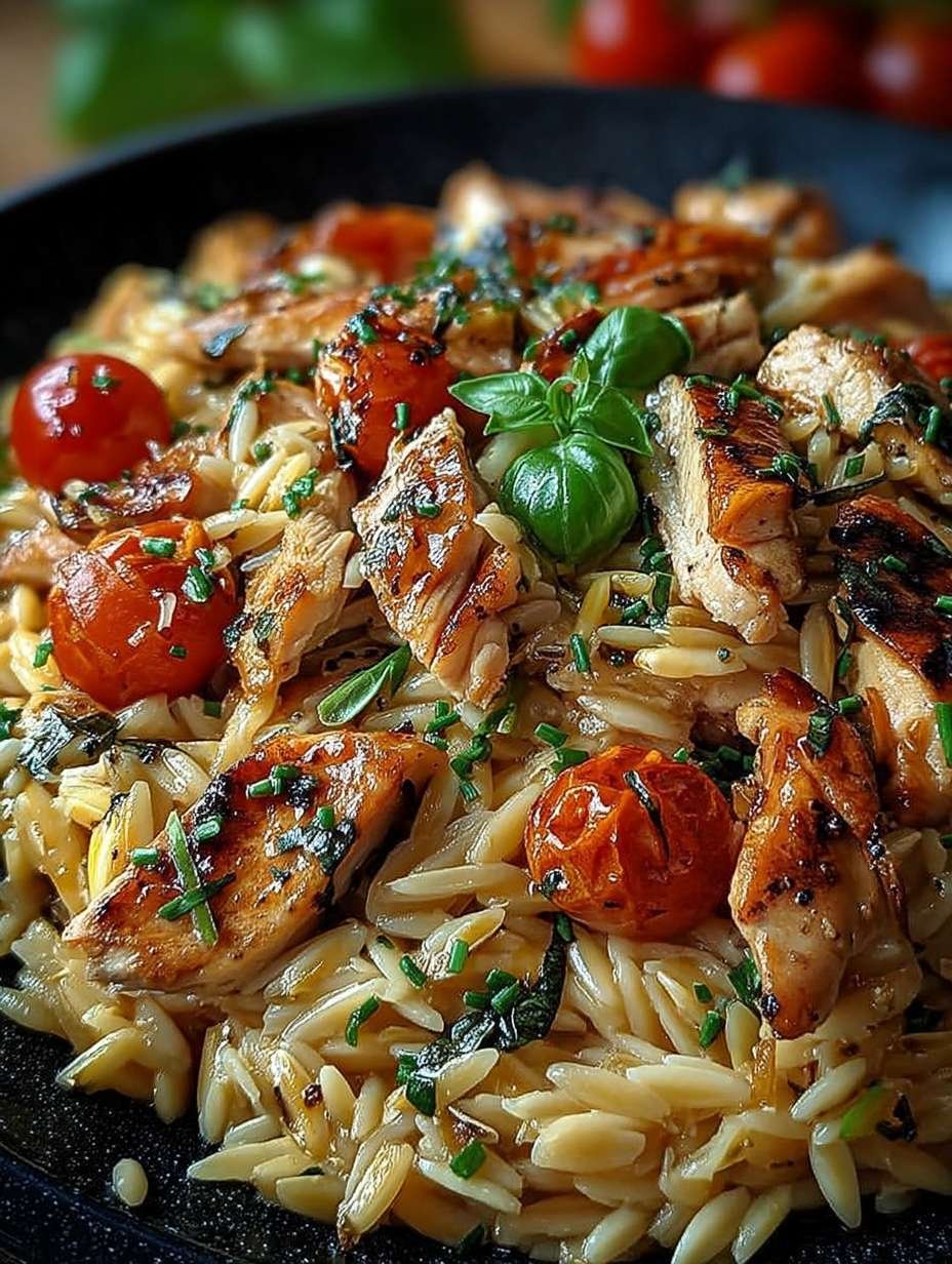 One Pot Orzo Pasta mit Hähnchen image 2