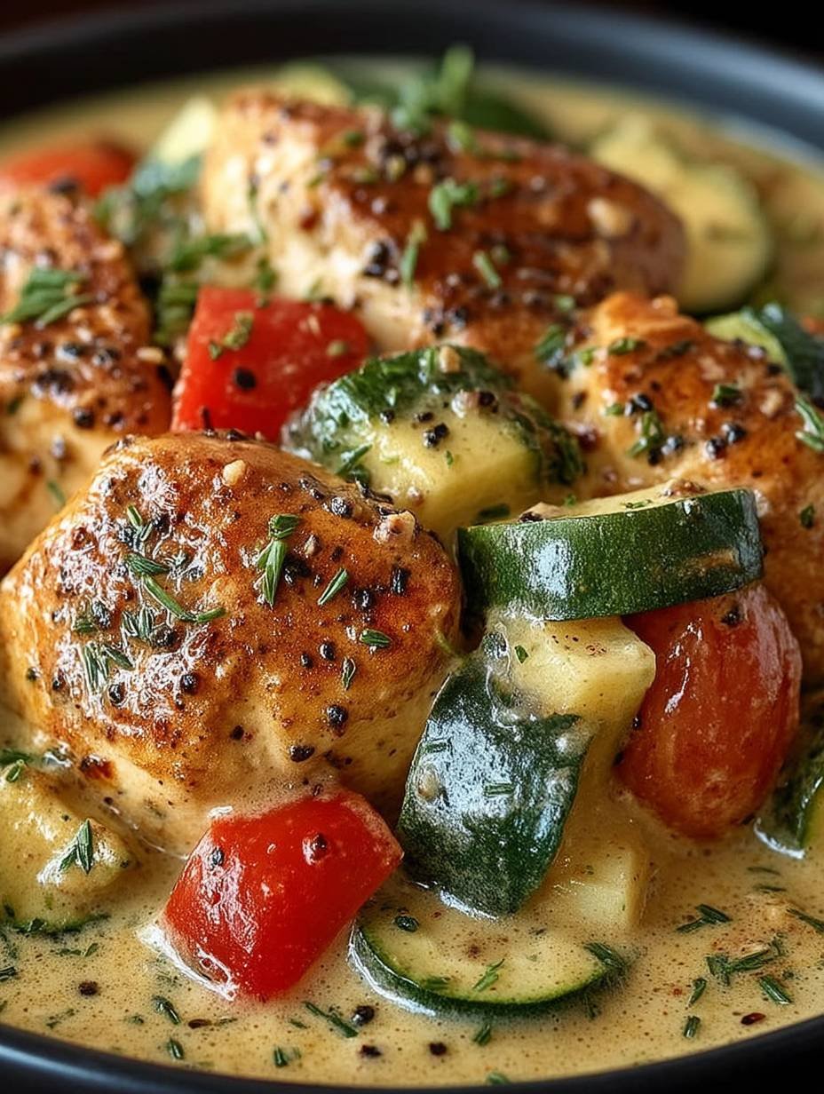 Paprika-Zucchini-Sahne-Hähnchen image 2