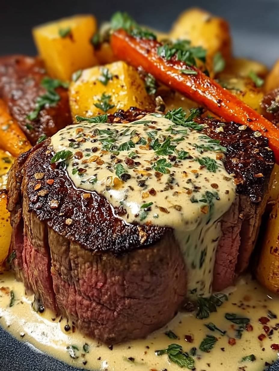 Rezept: Zartes Rinderfilet mit cremiger Knoblauch-Dijon-Sahnesauce image 2