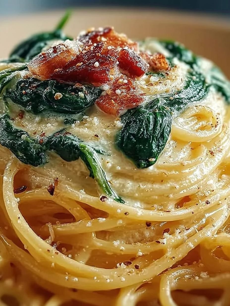 Spaghetti mit Spinat Frischkäse-Sauce image 2