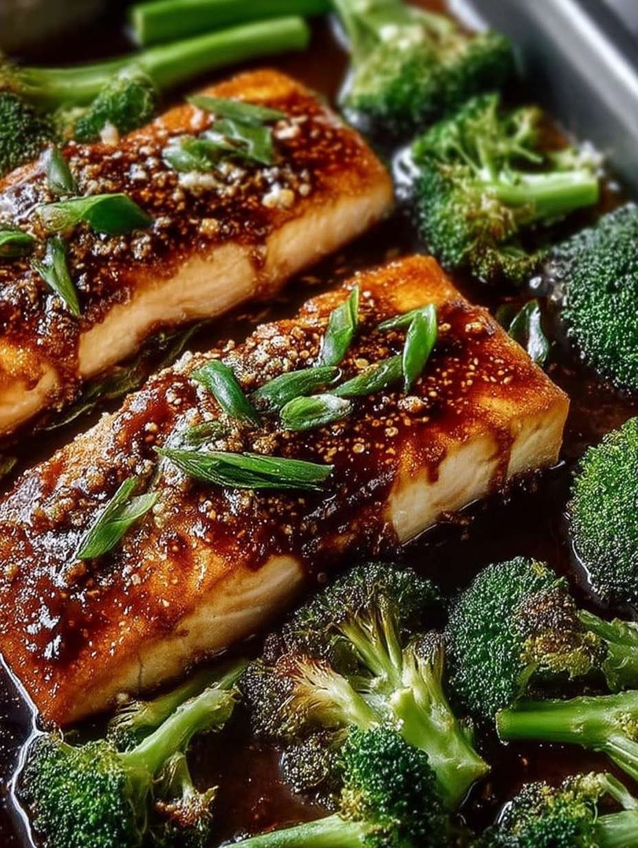 Teriyaki-Lachs und Brokkoli auf dem Backblech image 2