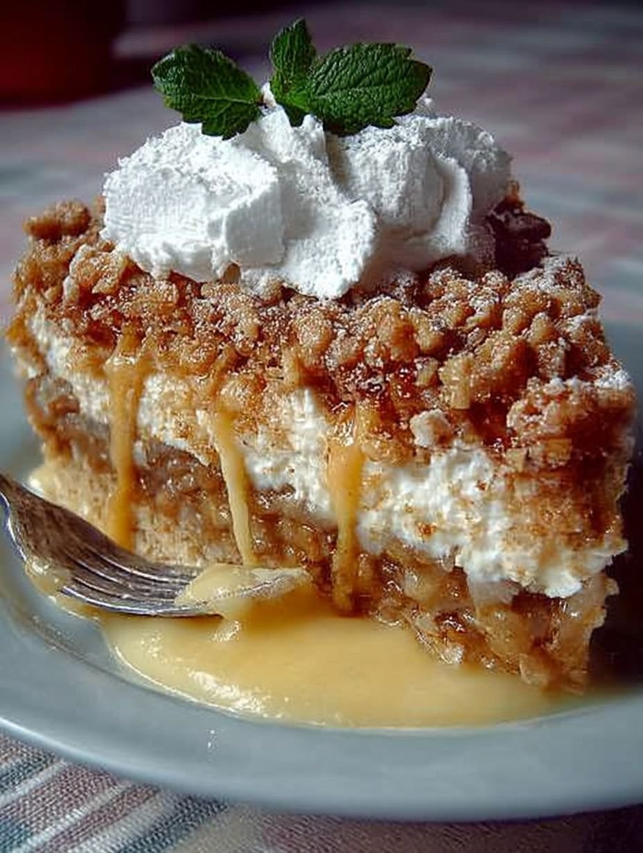 Apfel Nusskuchen mit Vanillepudding image 2