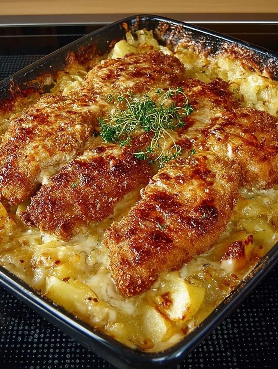 Bratkartoffelauflauf mit Schnitzel image 2