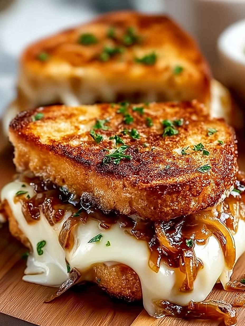 Gegrilltes Käsesandwich mit französischen Zwiebeln image 2