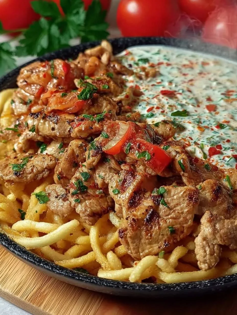 Gyros Pfanne mit Soße– würzig und lecker image 2