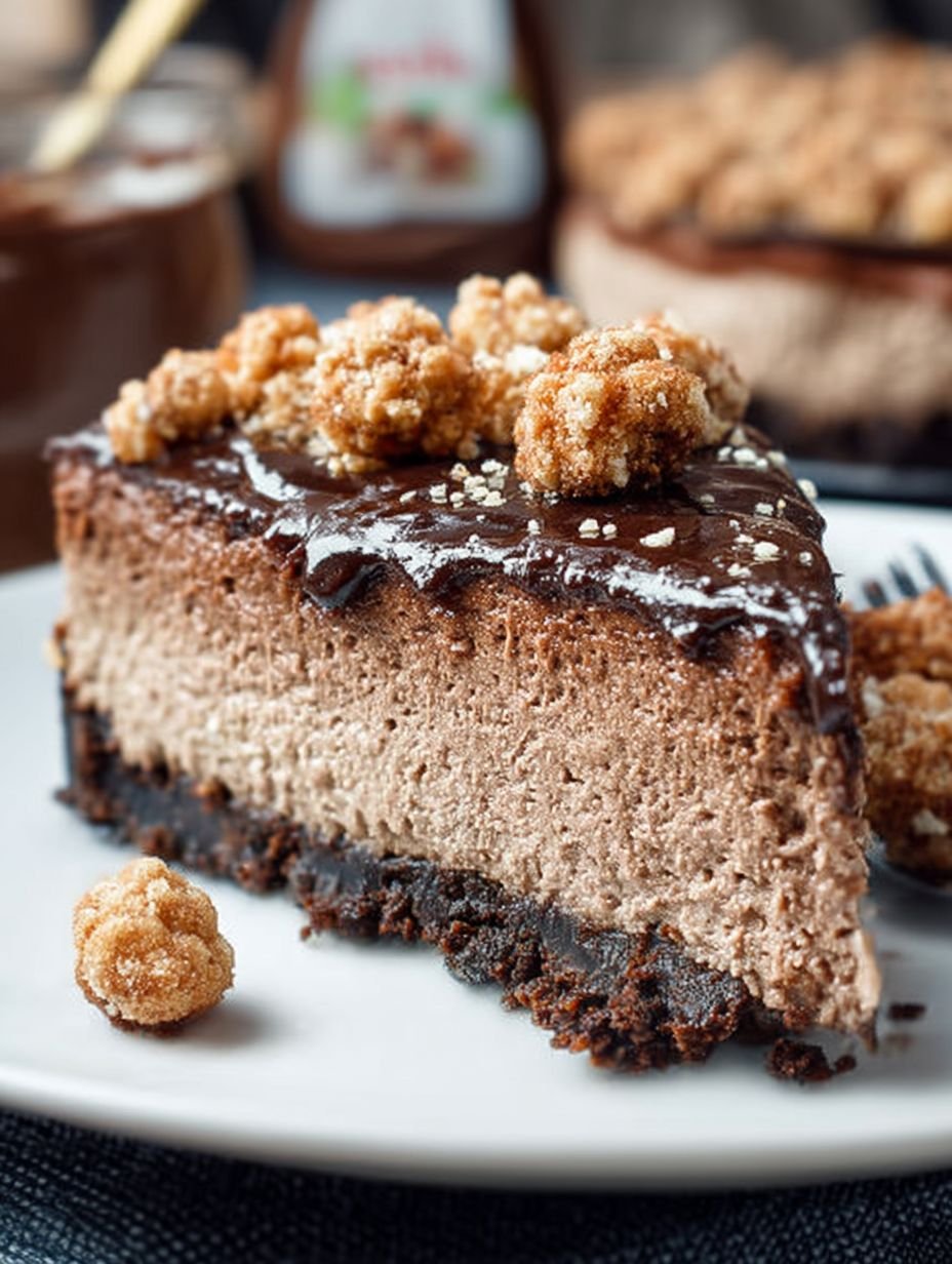 NUTELLA SCHOKO KÄSEKUCHEN MIT SCHOKOBODEN image 2