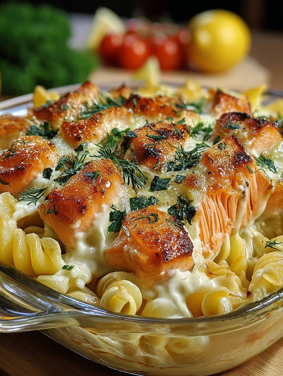 Nudelauflauf mit Lachs und Sahne image 2