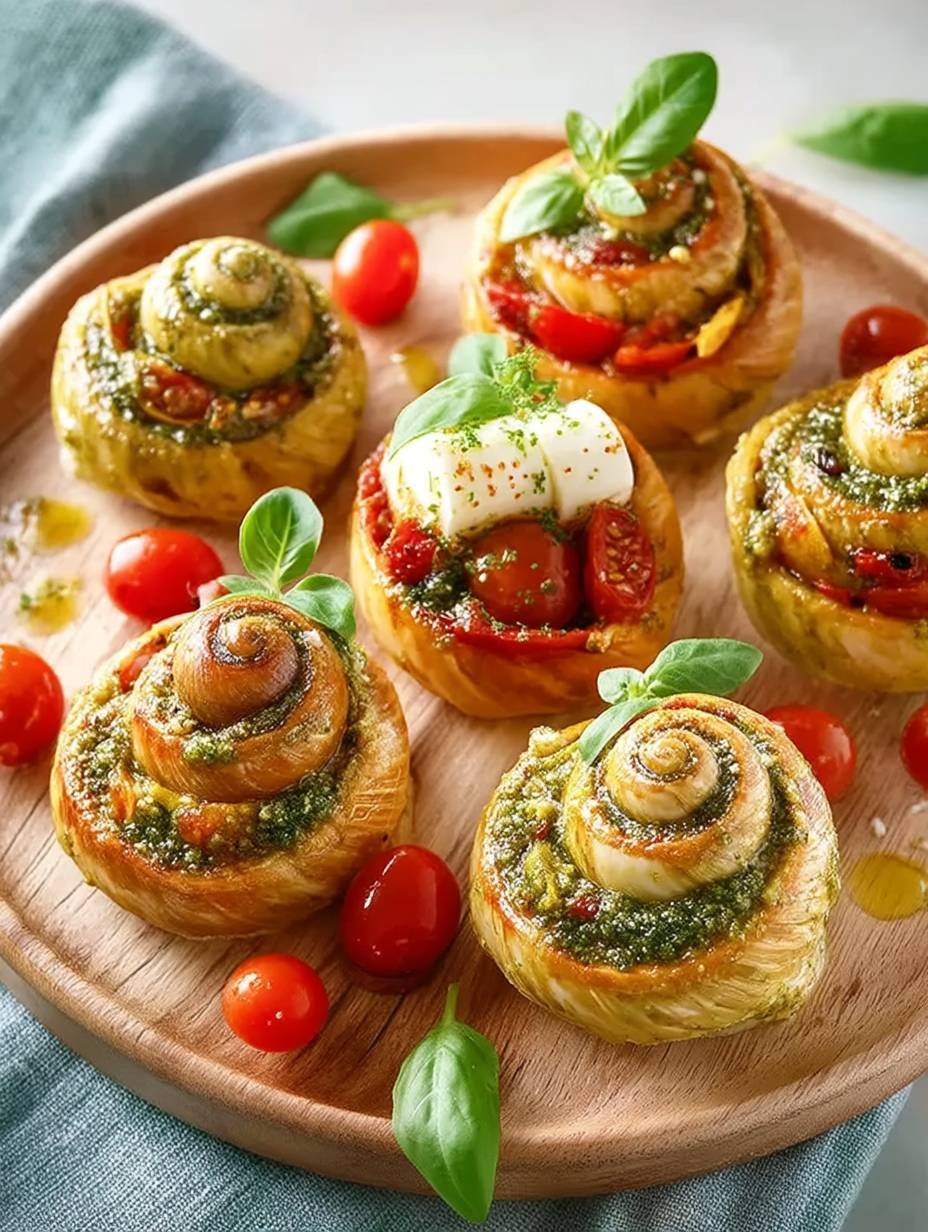 Pesto Schnecken Rezept mit Tomate und Mozzarella image 2