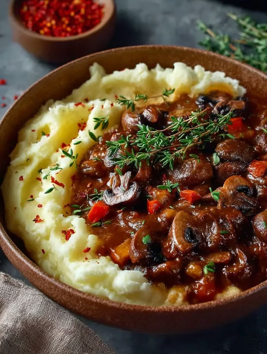 Pilzgulasch Rezept mit Kartoffelpüree image 2