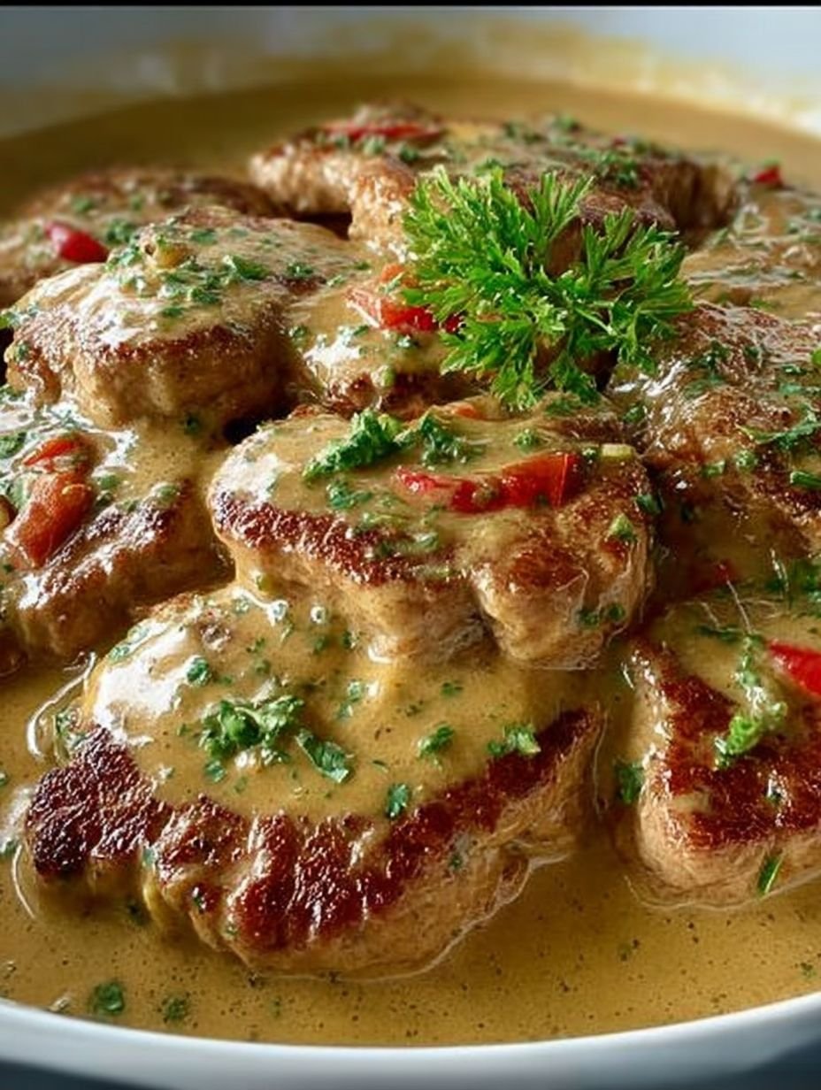 Schnitzelstreifen in Senfsahnesoße Die Zubereitung ist super simple image 2