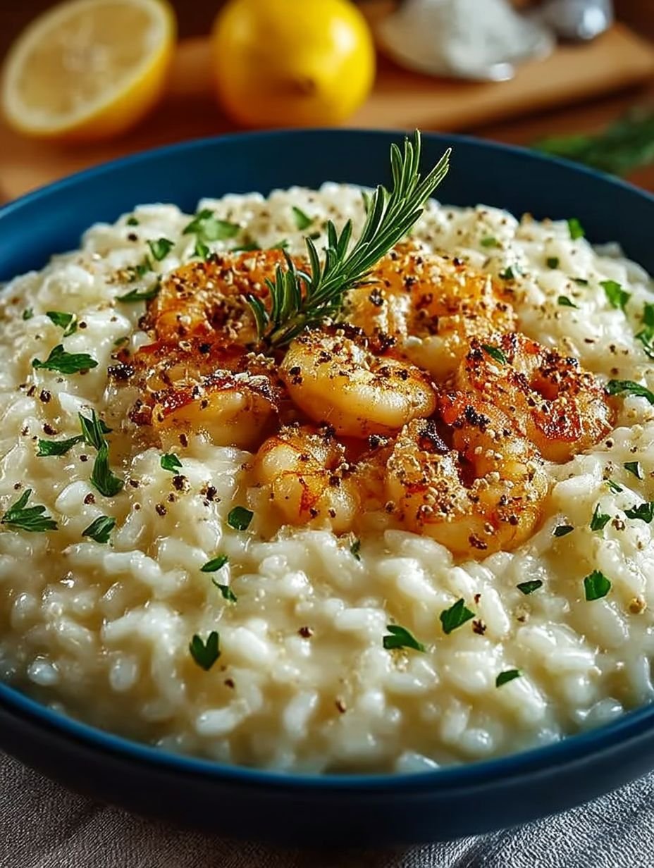 Zitronen Risotto mit Garnelen image 2