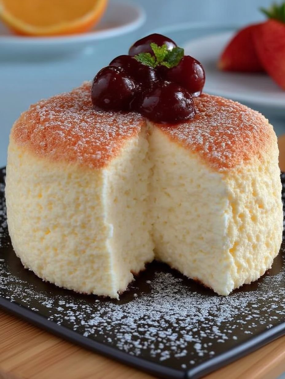 Zuckerwatte” Käsekuchen mit nur 3 zutaten ! image 2