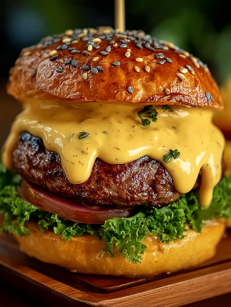 Burger mit Käsesauce vom Meateor Helios image 2