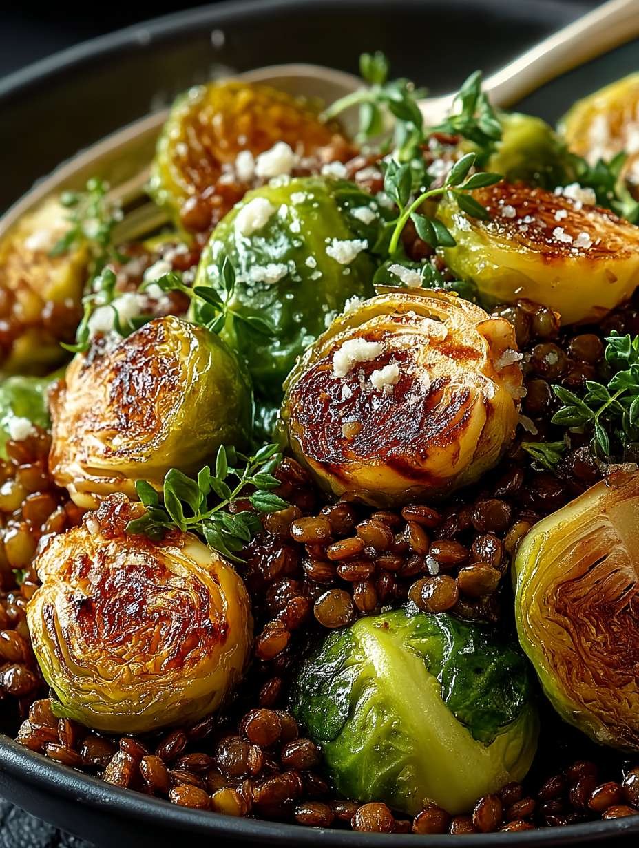 Gebratener Rosenkohl mit Berglinsen image 2