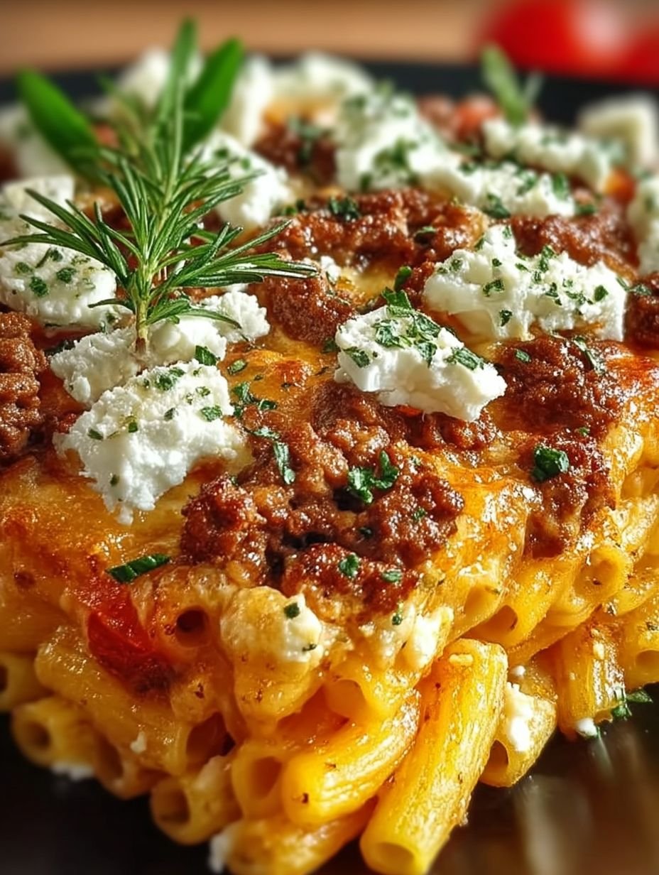 Griechischer Nudel-Auflauf mit Feta und Hackfleisch image 2