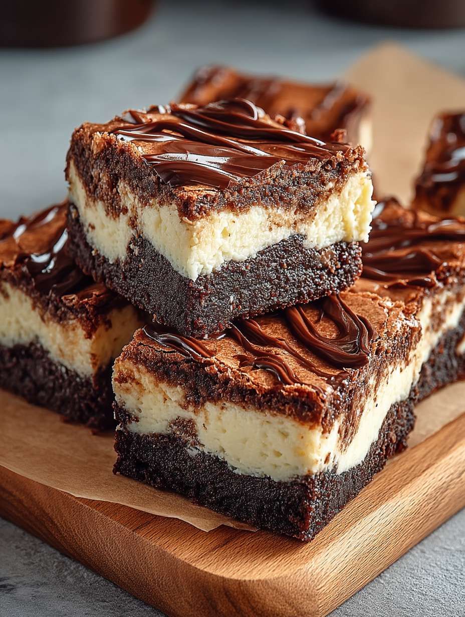 Käsekuchen Brownies mit Frischkäse & Schokolade image 2