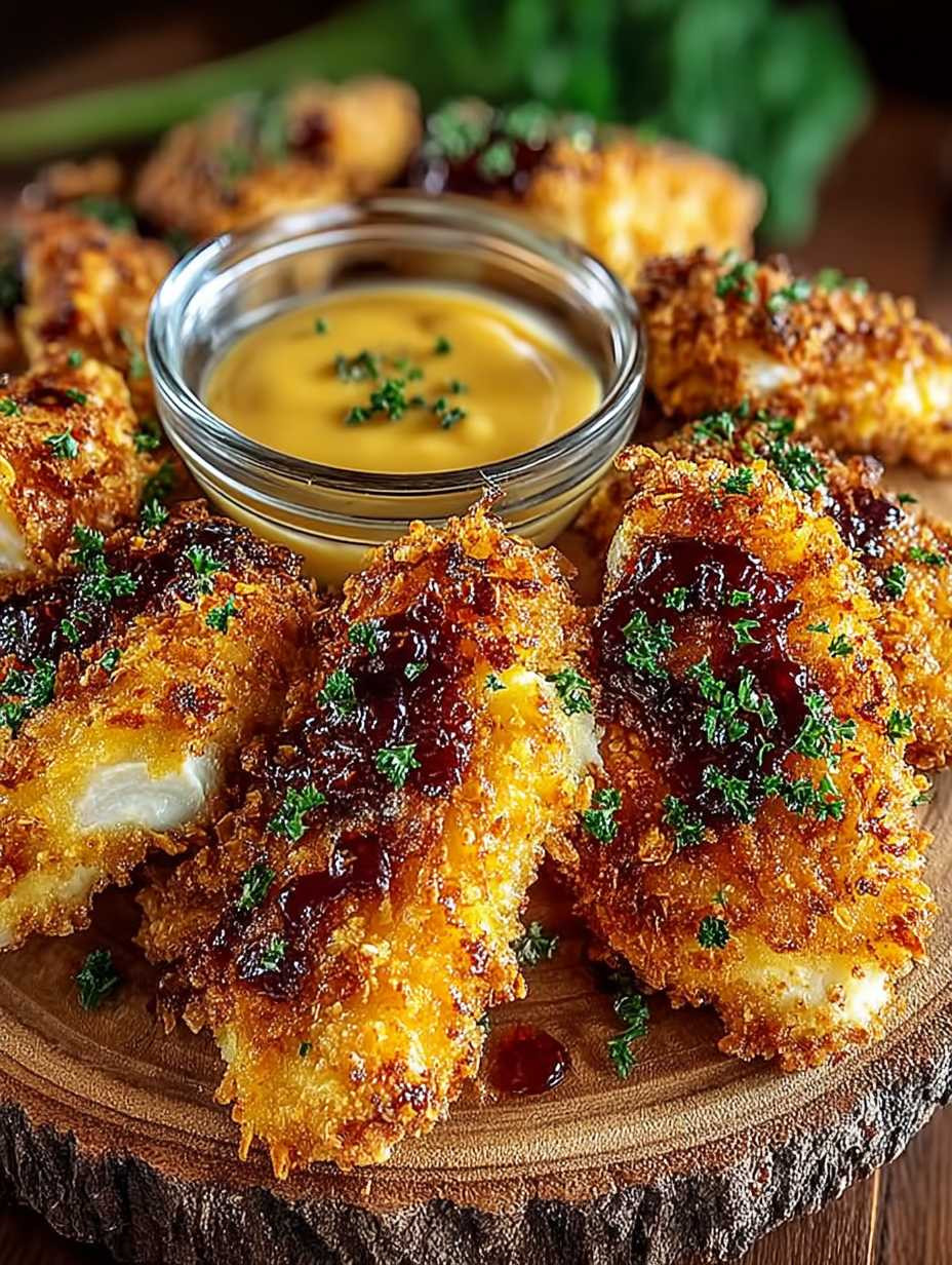 Knusprige Air Fryer Hähnchenstreifen mit Honig-Senf-Sauce image 2