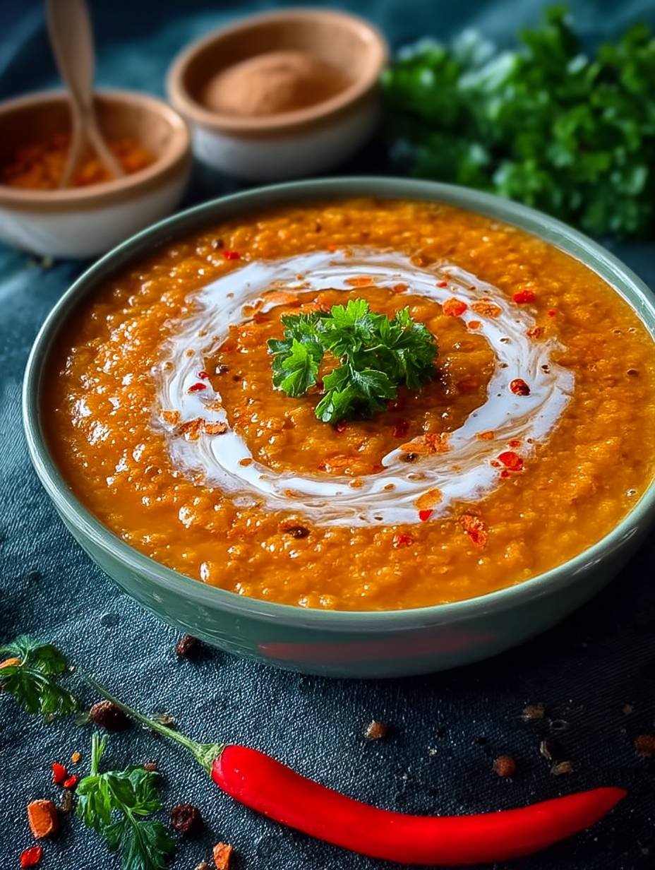 Linsensuppe aus roten Linsen mit Kokosmilch image 2