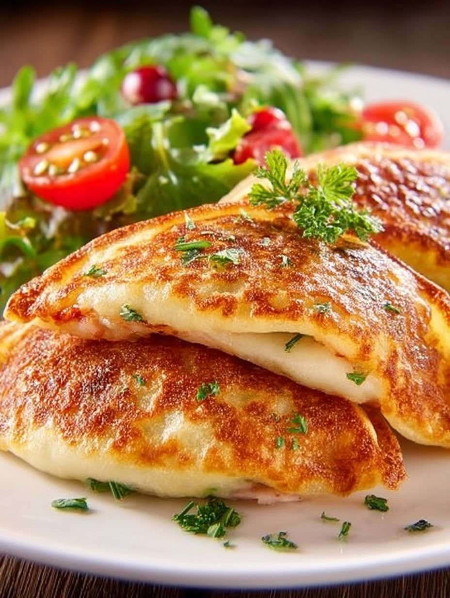 Low Carb Schinken-Mozzarella-Pancakes mit Salat image 2