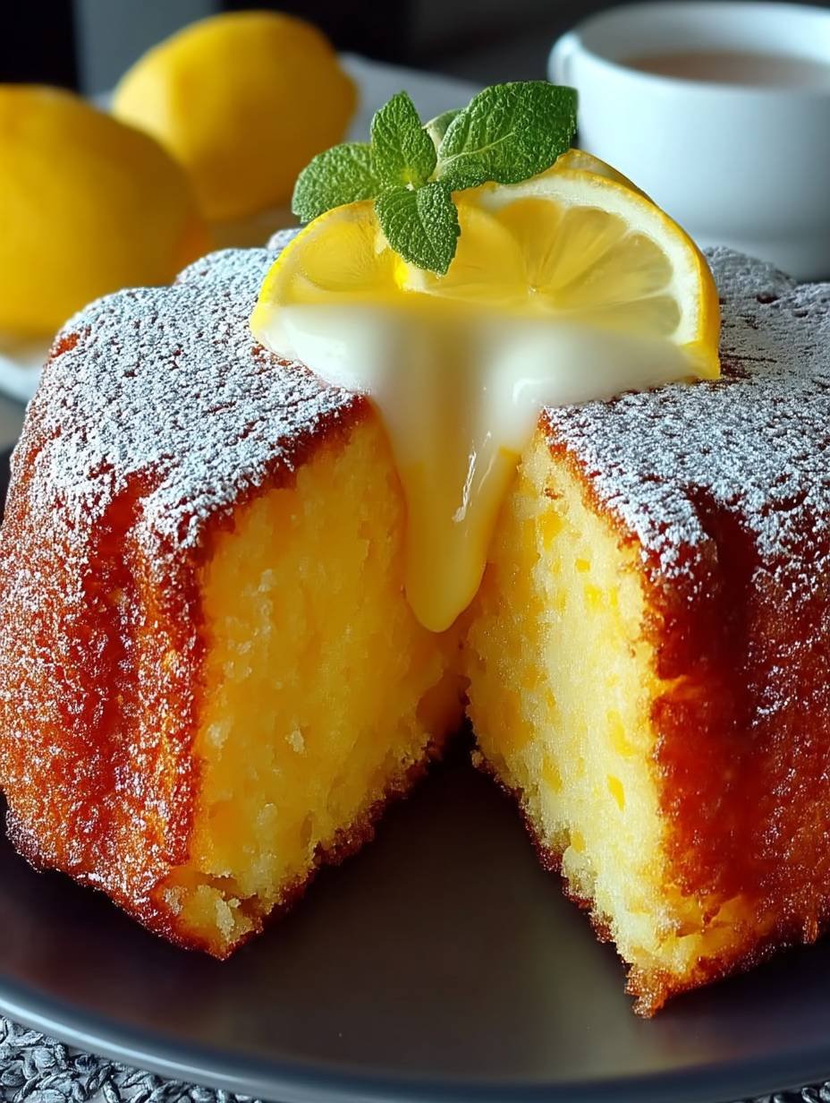 Zitronenkuchen mit Puderzucker image 2