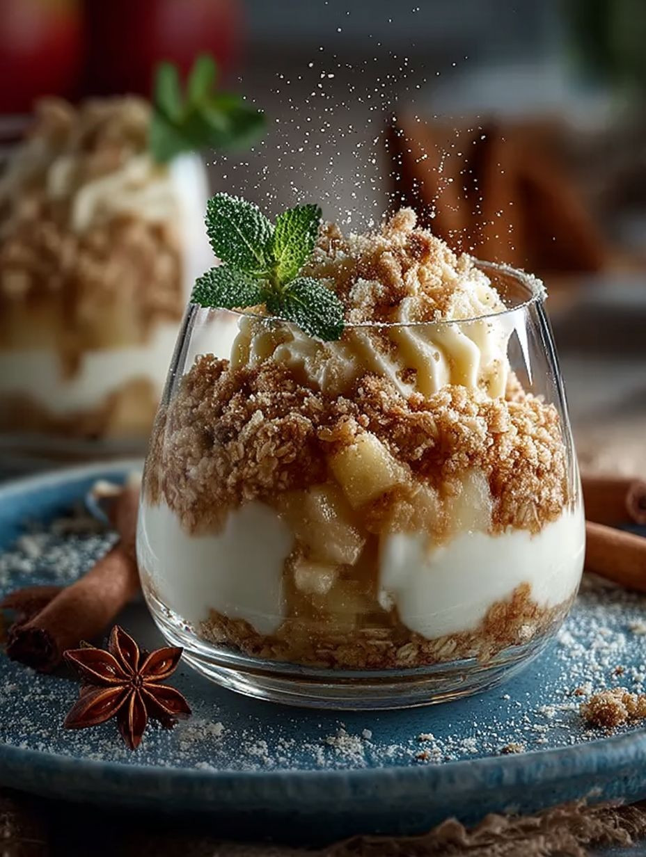 Bratapfel Crumble auf Zimtcreme image 2