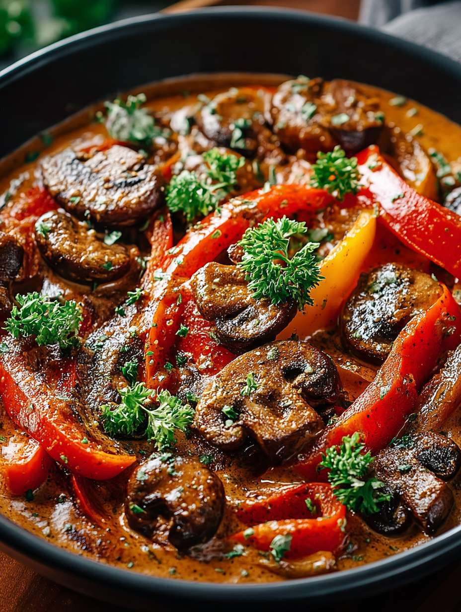 Feuriges Paprika-Geschnetzeltes mit Champignons image 2