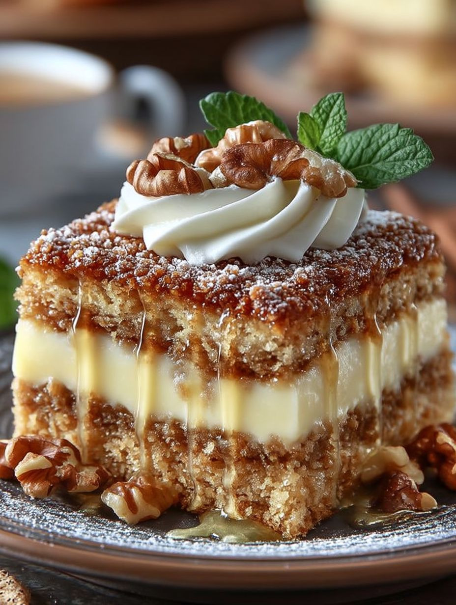 Friss dich dumm Kuchen mit Pudding und Walnüssen image 2