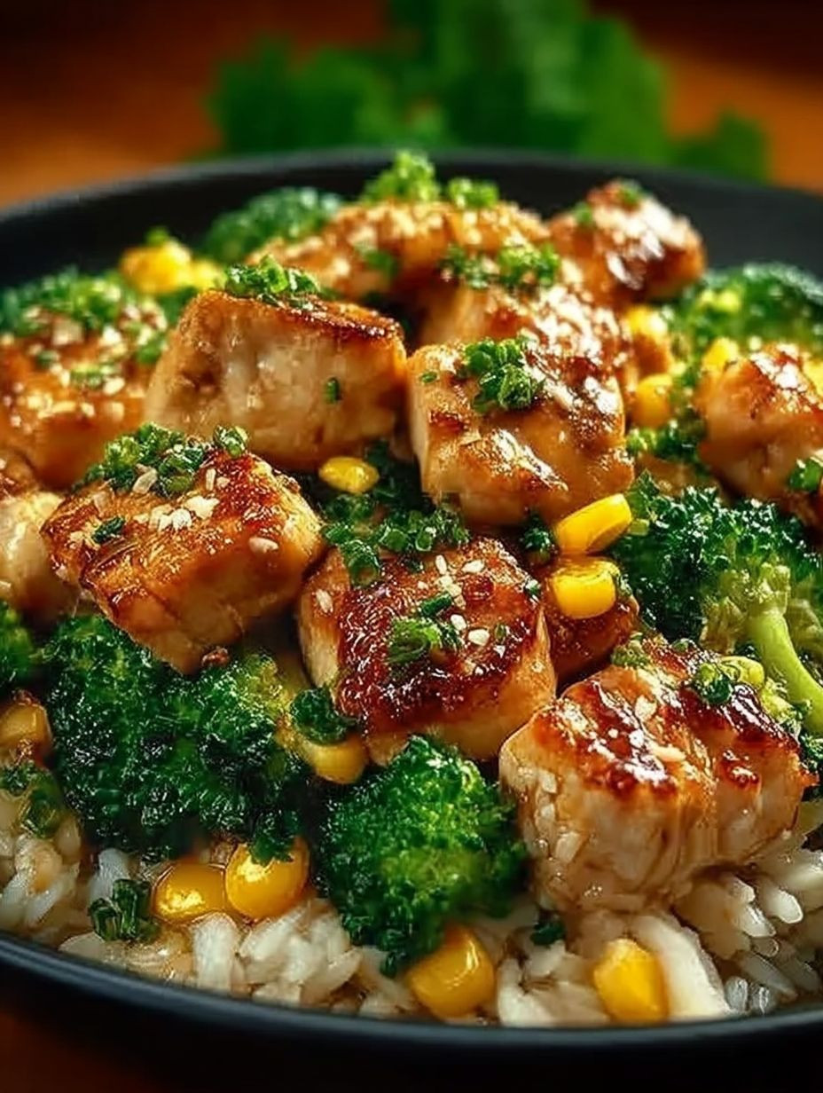 Hähnchen-Reis-Pfanne mit Brokkoli und Mais image 2