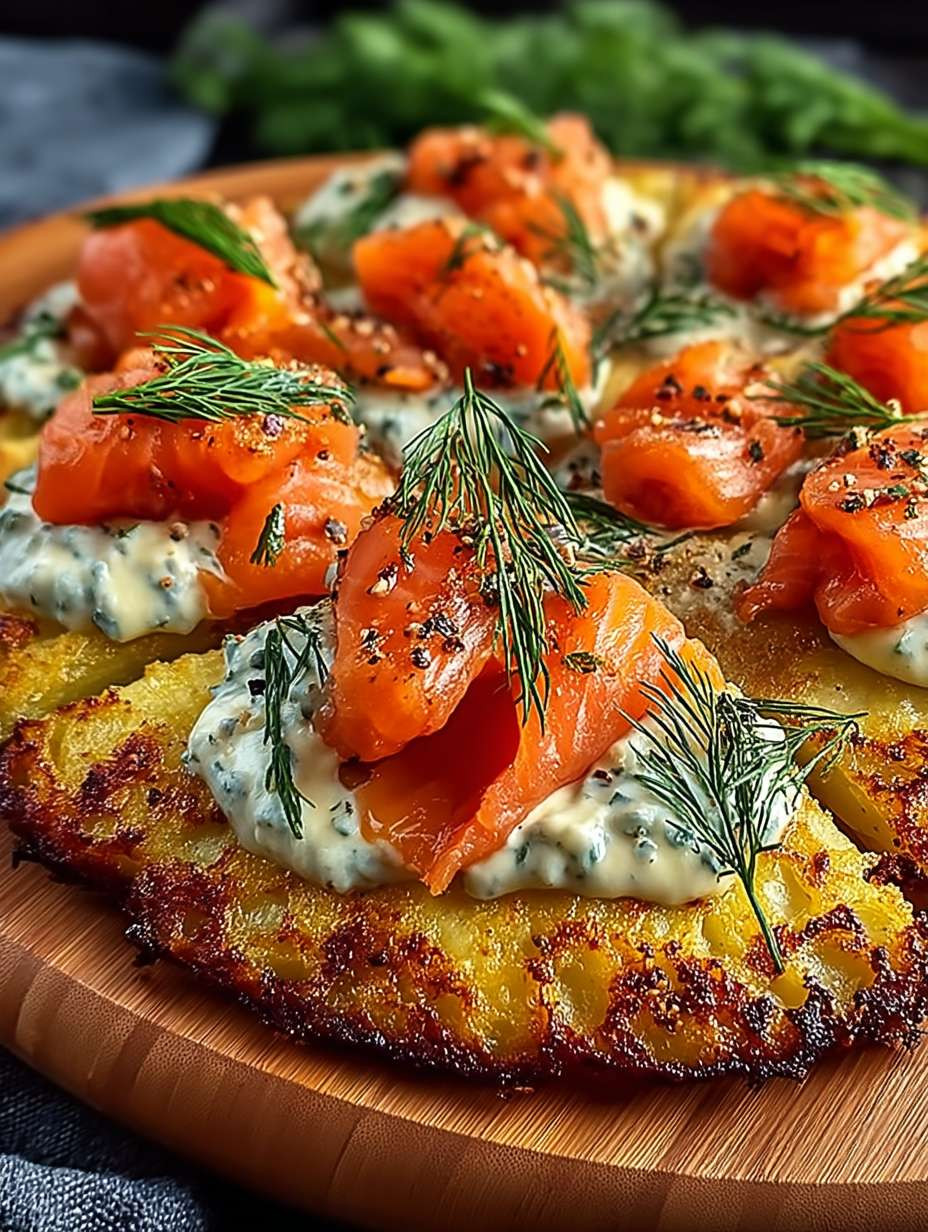 Kartoffelpizza mit Räucherlachs image 2