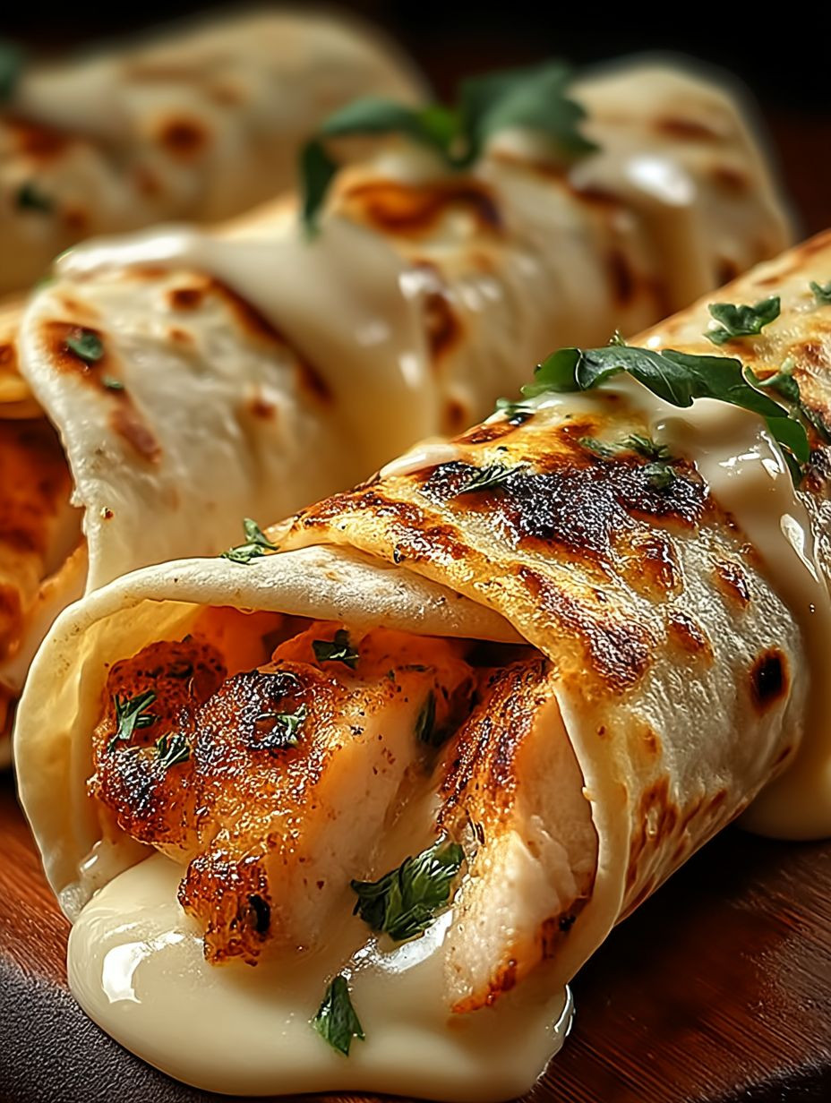 Käse-Knoblauch-Hühnchen-Wraps image 2