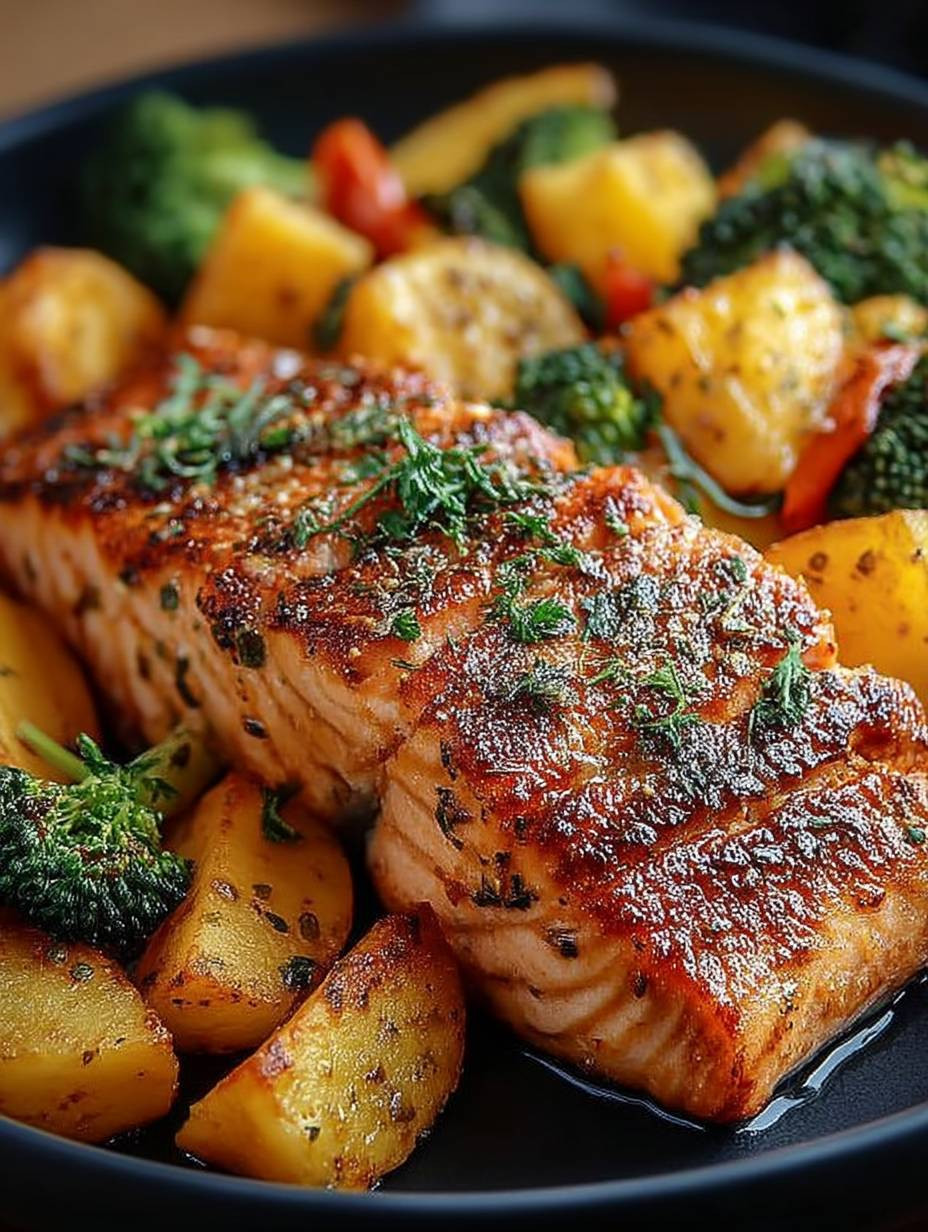 Lachs mit Gemüse aus der Heißluftfritteuse image 2